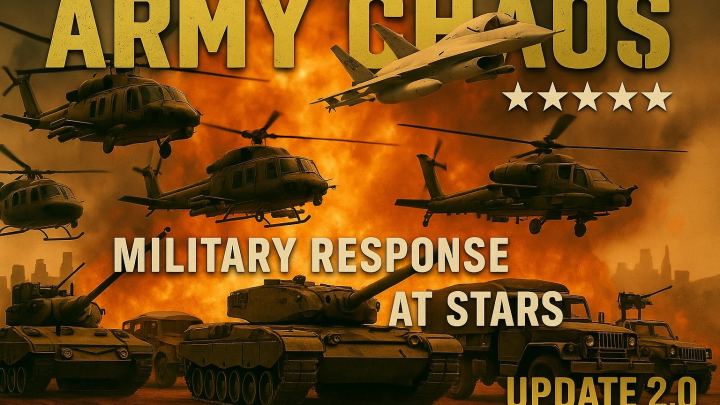 军队混乱 – 五星通缉等级下的军事响应（Army Chaos – Military Response at 5 Stars Wanted Level）