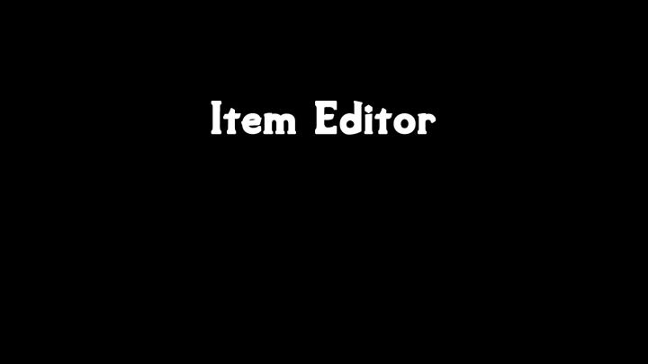 物品编辑器（Item Editor）