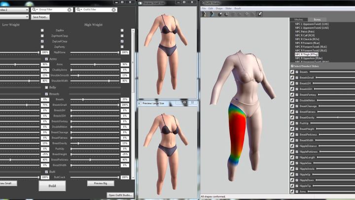身形滑块与服装工作室（BodySlide and Outfit Studio）