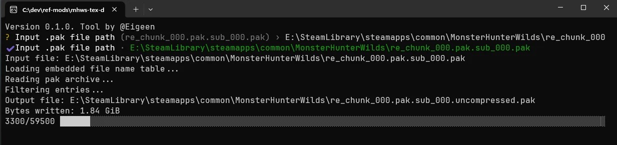 怪物猎人世界 纹理解压工具（MHWs Tex Decompressor Tool）
