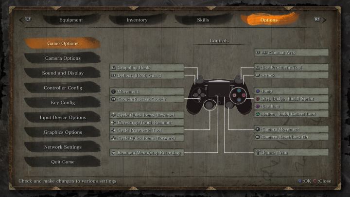《只狼》1.05与1.06版本原生PS4按键布局（Native PS4 Buttons for Sekiro 1.05 and 1.06）