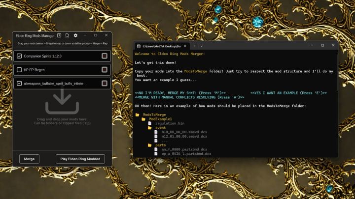 艾尔登法环模组管理器 – 合并工具（Elden Ring Mods Manager – Merger）