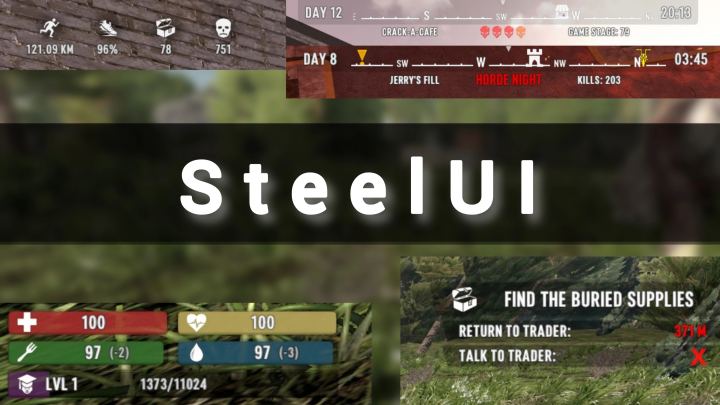 SteelUI – 黑色UI主题与自定义HUD（SteelUI – Black UI Theme And Custom HUD）
