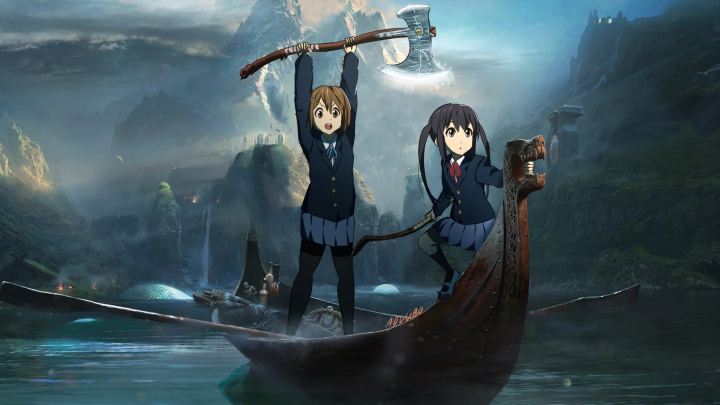 轻音少女 唯与梓化身奎托斯与阿特柔斯（K-ON Yui and Azusa as Kratos and Atreus）