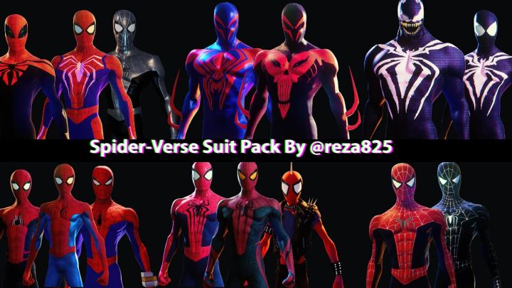 蜘蛛侠：平行宇宙战衣包（新增战衣槽位）- reza825（Spider-Verse Suit Pack (New Suit Slots) – reza825）