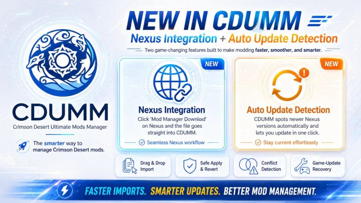 CDUMM – 红色沙漠模组管理器（支持v3 JSON格式）（CDUMM – Crimson Desert Mods Manager (v3 JSON Supported)）