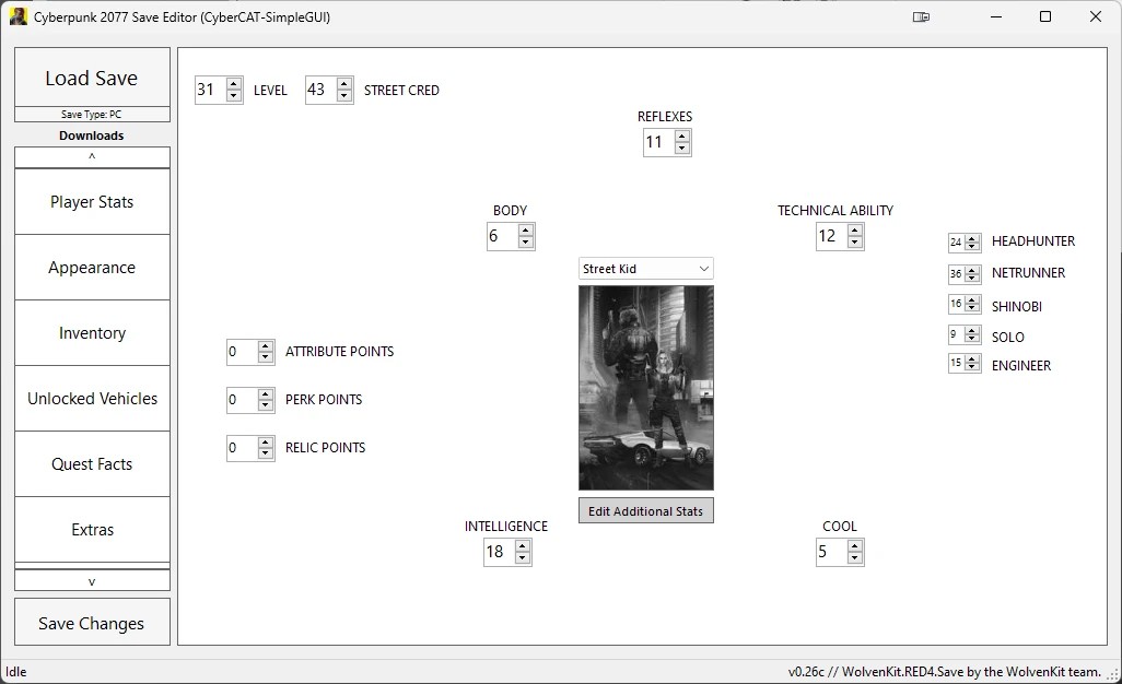 存档编辑器（Project CyberCAT-SimpleGUI）（Save Editor (Project CyberCAT-SimpleGUI)）